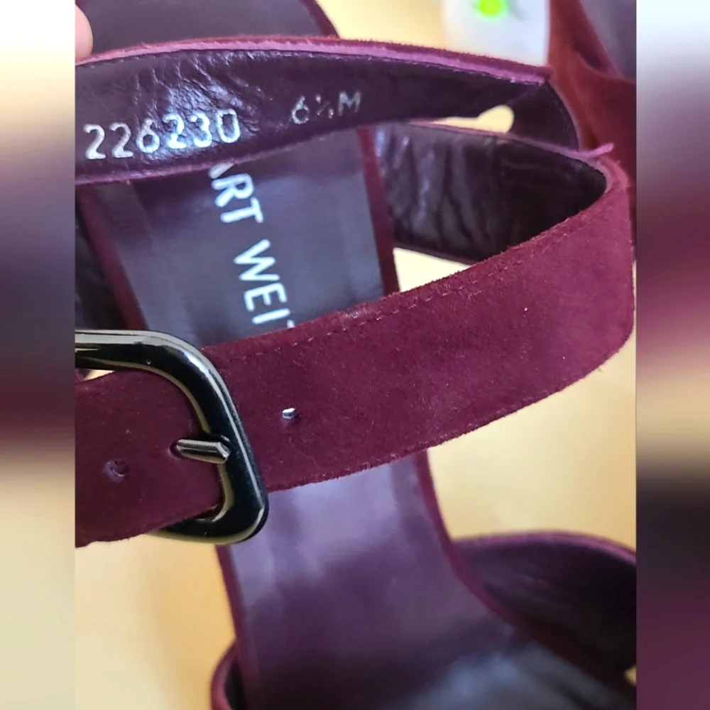 Stuart Weitzman Burgundy Highheel size 6.5 - Picture 6 of 7